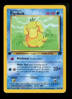 1st Edition Psyduck 65/82 Team Rocket 2000 WOTC Pokemon Card TCG - Image 1