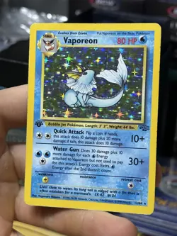 #2 1st Edition Vaporeon 12/64 Jungle 1999 Holo Rare WOTC Pokemon Card TCG - Image 3