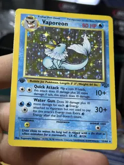 #2 1st Edition Vaporeon 12/64 Jungle 1999 Holo Rare WOTC Pokemon Card TCG - Image 4