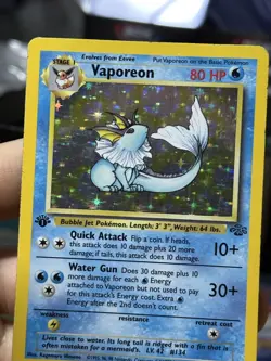 #2 1st Edition Vaporeon 12/64 Jungle 1999 Holo Rare WOTC Pokemon Card TCG - Image 5