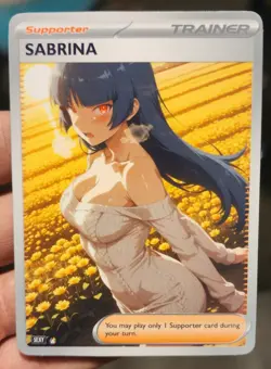 Sabrina - Waifu - Goddess - Anime - DIY - Full Art - Glossy - Trainer Card - Image 1