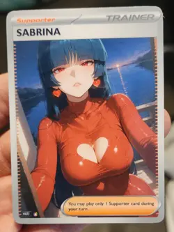 Sabrina - Waifu - Goddess - Anime - DIY - Full Art - Glossy - Trainer Card - Image 1
