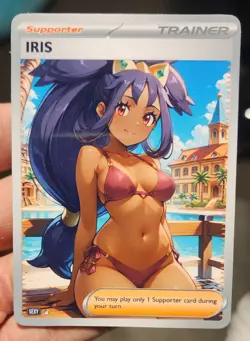 Iris - Anime - Waifu - Goddess - DIY - Full Art - Glossy - Trainer Card - Image 1