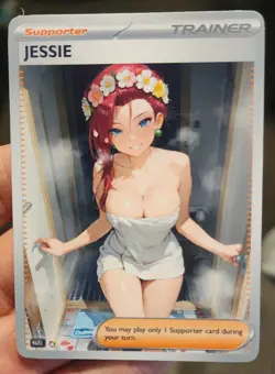 Jessie - Anime - Waifu - Goddess - DIY - Full Art - Glossy - Trainer Card - Image 1