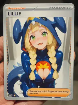 Lillie - Anime - Goddess - DIY - Full Art - Glossy - Trainer Card - Image 1