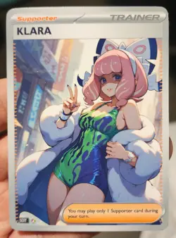 Klara - Anime - Waifu - Goddess - DIY - Full Art - Glossy - Trainer Card - Image 1