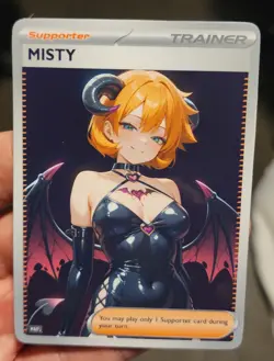 Misty - Waifu - Goddess - Anime - DIY - Full Art - Glossy - Trainer Card - Image 1