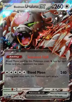 141/167 BLOODMOON URSALUNA EX DOUBLE RARE TWILIGHT MASQUERADE POKEMON CARD - Image 1