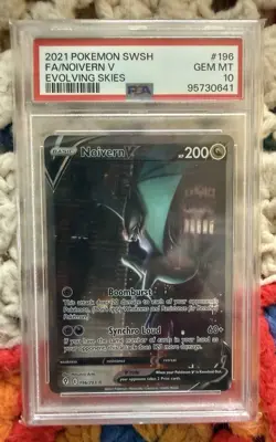 2021 POKEMON SWORD & SHIELD EVOLVING SKIES #196 FA NOIVERN V PSA GEM MINT 10 - Image 1