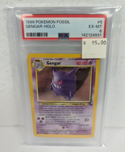 1999 Pokemon Fossil Gengar-Holo #5 PSA 6 - Image 3