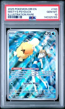 2025 POKEMON DRI EN-DESTINED RIVALS ILLUSTRATION RARE MISTY'S PSYDUCK PSA 10 - Image 1