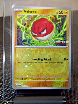 Pokemon TCG Voltorb #100 Professor Program Mew 151 COSMOS PROMO HOLO 📈🔥 - Image 1