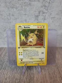 Pokemon TCG Raichu Fossil 14/62 1st Edition Holo WOTC LP - NM - Image 1