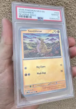 2025 POKEMON MEG EN-MEGA EVOLUTION REVERSE HOLO #068 SANDSHREW PSA 10 - Image 1