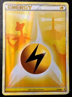 Lightning Energy 91/95 LP Holo Call of Legends Ampharos Watch Tower Art Pokemon! - Image 1