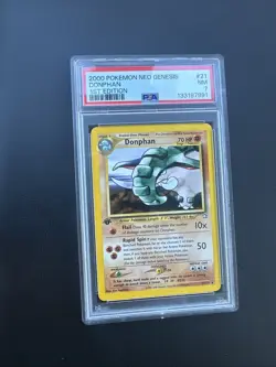 Pokemon TCG Donphan Neo Genesis 21/111 1st Edition PSA 7 - Image 1