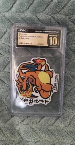 Charizard Pokemon 2018 B Side Label Pristine 10 Plt1 Japanese Sticker - Image 1