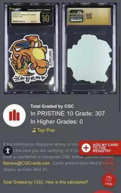 Charizard Pokemon 2018 B Side Label Pristine 10 Plt1 Japanese Sticker - Image 2
