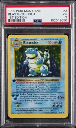 1999 POKEMON BASE SET 1ST EDITION #2 BLASTOISE-HOLO PSA 3 - Image 1