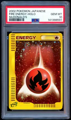Pokemon 2002 Japanese PSA 10 Fire Energy Holo Mcdonalds Promo E Series - Image 1