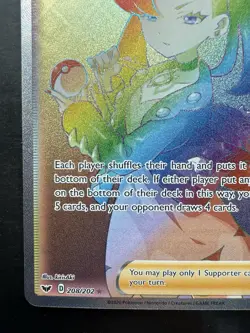 Pokemon Marnie 208/202 Sword & Shield Secret Rare Rainbow Full Art Trainer (NM) - Image 4