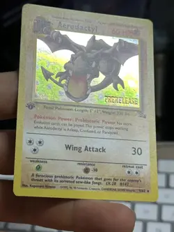 1st Edition Prerelease ERROR Aerodactyl 1/62 Fossil 1999 Holo Rare WOTC Pokemon - Image 3