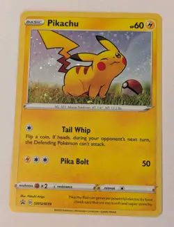 Pokemon Card Pikachu SWSH039 Black Star Promo Holo - Image 1