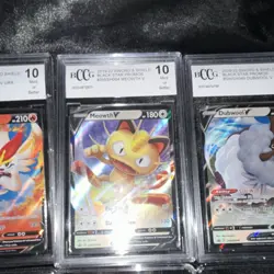 Pokemon Graded Card Lot - Cinderace V, Meowth V, Promos, Shining Fates, Holo - Image 3