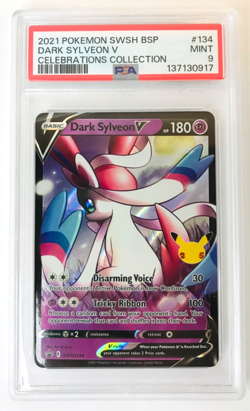 2021 POKEMON SWSH BLACK STAR PROMO CELEBRATIONS #134 DARK SYLVEON V PSA 9 🔥📈 - Image 1