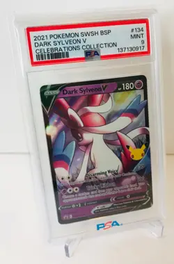 2021 POKEMON SWSH BLACK STAR PROMO CELEBRATIONS #134 DARK SYLVEON V PSA 9 🔥📈 - Image 3