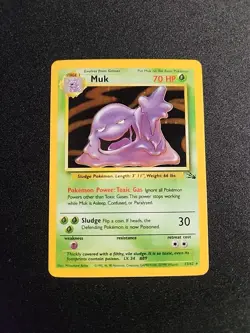 Pokemon TCG Muk Fossil 13/62 Holo Unlimited Holo Rare NM - Image 1