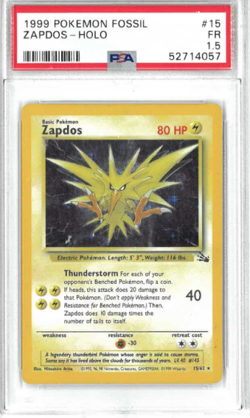 Pokemon PSA 1.5 Zapdos Fossil Holo #15 - Image 1