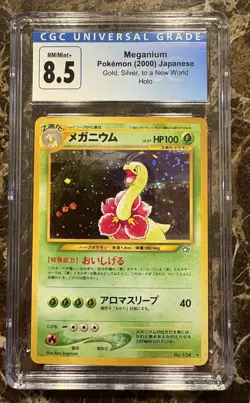 1999 Pokemon Meganium Neo Genesis Japanese #154 - Holo - CGC 8.5 NM/MINT+ - Image 1