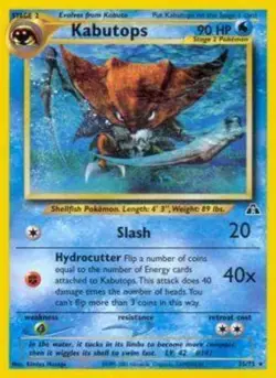Kabutops - 25/75 - Rare - Unlimited Edition HP, English Pokemon Neo Discovery - Image 1