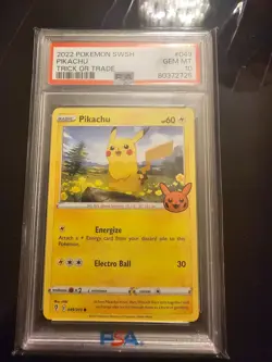 2021 POKEMON SWORD & SHIELD EVOLVING SKIES TRICK OR TRADE 2022 PIKACHU PSA 10 - Image 1