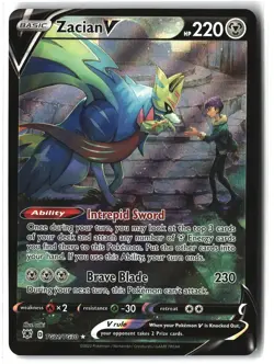 Zacian V ⭐ TG21/TG30 Holo Rare V Astral Radiance Trainer Gallery Pokemon NM - Image 1