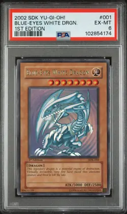 2002 YuGiOh 🐲 Blue-Eyes White Dragon 1. Edition SDK-001 PSA 6 NA English Drache - Image 5