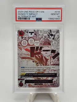 2025 One Piece OP11 Honesty Impact Alternate Art PSA 10 - Image 1