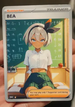 Bea - Anime - TCG - Waifu - Goddess - DIY - Full Art - Glossy - Trainer Card - Image 1