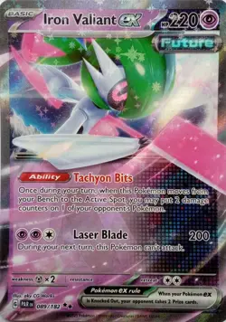 089/182 IRON VALIANT EX DOUBLE RARE PARADOX RIFT POKEMON CARD - Image 1