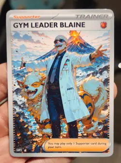 Blaine - Waifu - Goddess - Anime - TCG - DIY - Full Art - Glossy - Trainer Card - Image 1