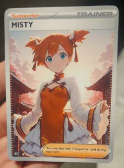 Misty - Waifu - Goddess - Anime - TCG - DIY - Full Art - Glossy - Trainer Card - Image 1