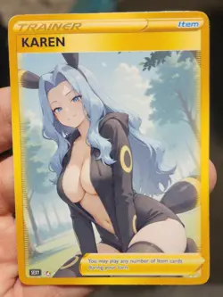 Karen - Waifu - Goddess - Anime - DIY - Full Art - Glossy - Trainer Card - Image 1