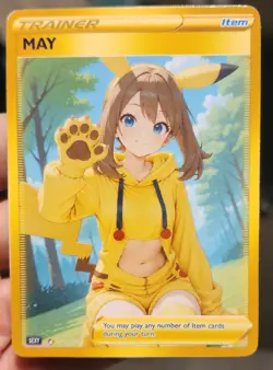 May - Anime - Waifu - Goddess - DIY - Full Art - Glossy - Trainer Card - Image 1