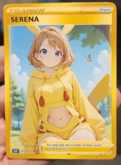 Serena - Waifu - Goddess - Anime - DIY - Full Art - Glossy - Trainer Card - Image 1
