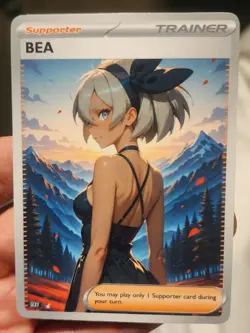 Bea - Anime - TCG - Waifu - Goddess - DIY - Full Art - Glossy - Trainer Card - Image 1