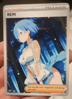Rem - Waifu - Goddess - Anime - TCG - DIY - Full Art - Glossy - Trainer Card - Image 1