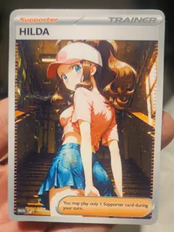 Hilda - Anime - TCG - Waifu - Goddess - DIY - Full Art - Glossy - Trainer Card - Image 1
