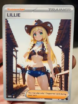 Lillie - Anime - Waifu - Goddess - DIY - Full Art - Glossy - Trainer Card - Image 1