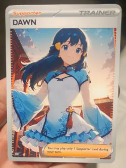 Dawn - Waifu - Goddess - Anime - TCG - DIY - Full Art - Glossy - Trainer Card - Image 1